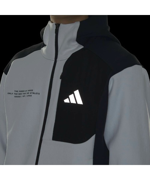 adidas(アディダス)の「アディダス adidas アディダスアダプテーション レギュラーフィット フード付きフルジップトラックトップ(ジャージ・メンズ・ブルー/ホワイト/ブラック・M/LL/S/L/3L)」の7枚目の写真