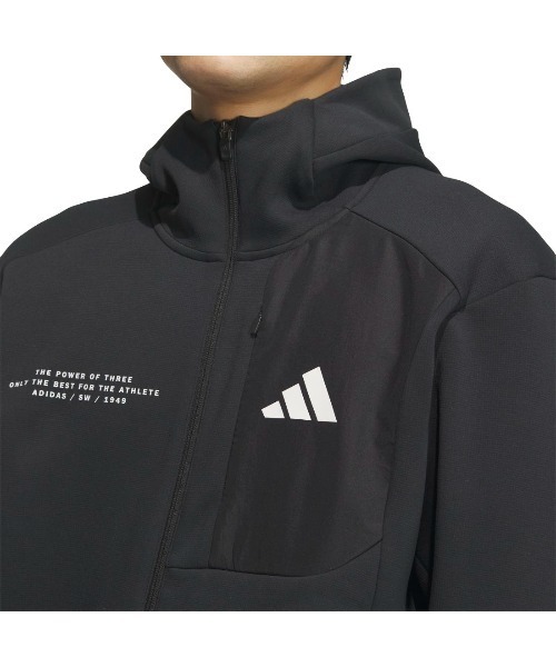 adidas(アディダス)の「アディダス adidas アディダスアダプテーション レギュラーフィット フード付きフルジップトラックトップ(ジャージ・メンズ・ブルー/ホワイト/ブラック・M/LL/S/L/3L)」の9枚目の写真