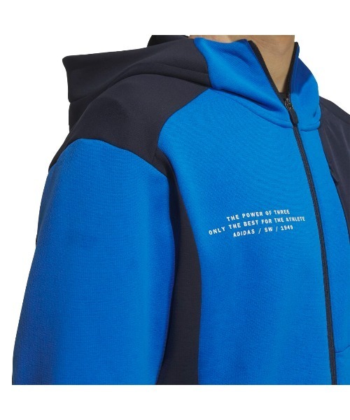 adidas(アディダス)の「アディダス adidas アディダスアダプテーション レギュラーフィット フード付きフルジップトラックトップ(ジャージ・メンズ・ブルー/ホワイト/ブラック・M/LL/S/L/3L)」の16枚目の写真