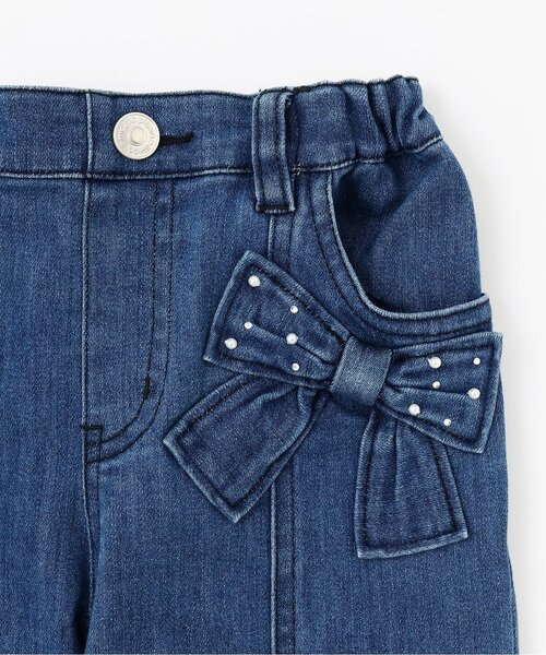セール】スタイルアップフレア デニムロングパンツ（デニムパンツ