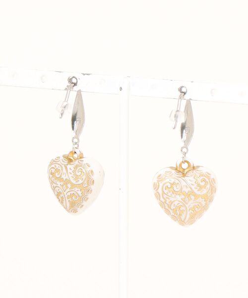 tone（トーン）の「【ReeHK.Sakura】ハート　ピアス(MA)（ピアス（両耳用）・レディース・ホワイト・FREE）」の3枚目の写真