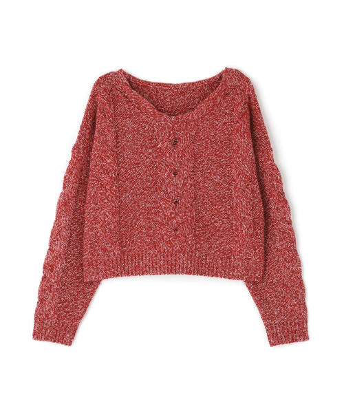NATURAL BEAUTY BASIC(ナチュラルビューティーベーシック)の「◇Vネックケーブルニット(ニット/セーター・レディース・レッド系その他/グリーン系その他3/ブラウン系その他・FREE)」の13枚目の写真