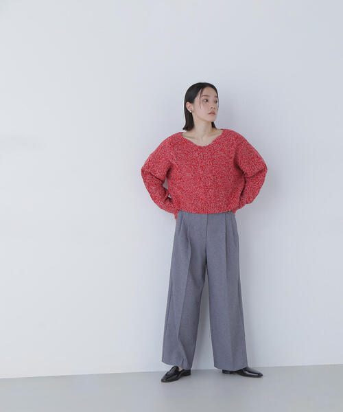 NATURAL BEAUTY BASIC(ナチュラルビューティーベーシック)の「◇Vネックケーブルニット(ニット/セーター・レディース・レッド系その他/グリーン系その他3/ブラウン系その他・FREE)」の16枚目の写真