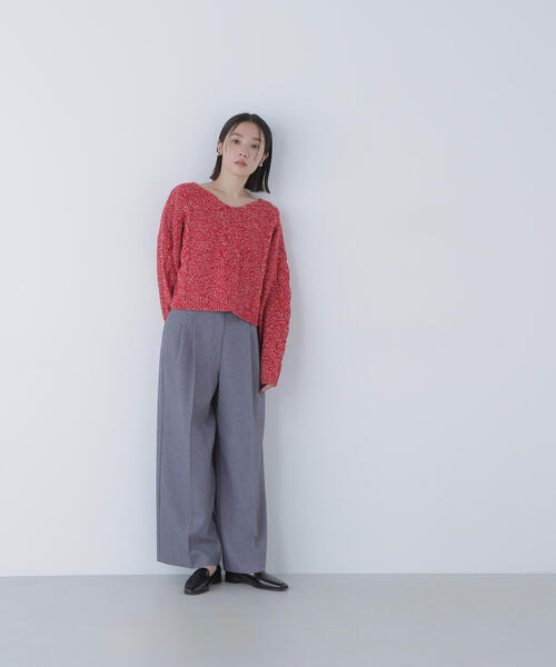 NATURAL BEAUTY BASIC(ナチュラルビューティーベーシック)の「◇Vネックケーブルニット(ニット/セーター・レディース・レッド系その他/グリーン系その他3/ブラウン系その他・FREE)」の20枚目の写真