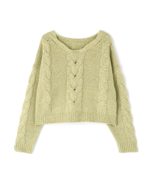 NATURAL BEAUTY BASIC(ナチュラルビューティーベーシック)の「◇Vネックケーブルニット(ニット/セーター・レディース・レッド系その他/グリーン系その他3/ブラウン系その他・FREE)」の22枚目の写真