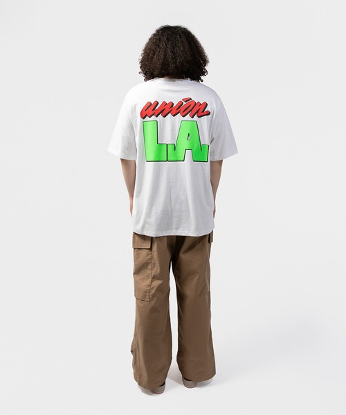 UNION(UNION TOKYO)(ユニオン)の「UNION TOKYO BIG LA TEE ユニオントーキョー(Tシャツ/カットソー・メンズ・ホワイト/ブラック・L/M/S)」の4枚目の写真