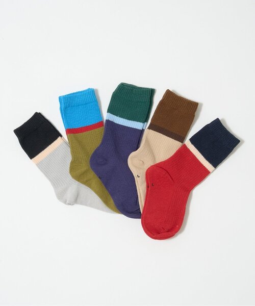 b・ROOM(ビールーム)の「配色ソックス(ソックス/靴下・キッズ・レッド/ネイビー/グレー/カーキ/ベージュ・S/M)」の7枚目の写真