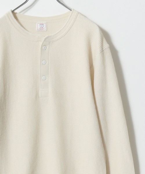 JEMORGAN（ジェーイーモーガン）の「2026SS JEMORGAN/ジェーイーモーガン ワッフル/フライス ヘンリーネックロンT レディース メンズ 長袖Tシャツ（Tシャツ/カットソー・メンズ・ホワイト系その他/ホワイト/グレー系その他2/ネイビー/チャコール/グレー系その他/ブラック/アイボリー/ブラック系その他/グレー・L/XL/S/M）」の2枚目の写真