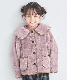 pairmanon | 【ましゅまろボア】洗える/軽い/ふんわり 配色ステッチ ボア コート(その他アウター)