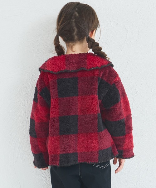 pairmanon（ペアマノン）の「【ましゅまろボア】洗える/軽い/ふんわり 配色ステッチ ボア コート（その他アウター・キッズ・レッド系その他/アイボリー/ピンク系その他・100/110/120/130/140/150/90）」の12枚目の写真