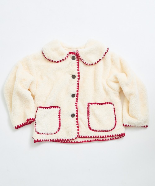 pairmanon（ペアマノン）の「【ましゅまろボア】洗える/軽い/ふんわり 配色ステッチ ボア コート（その他アウター・キッズ・レッド系その他/アイボリー/ピンク系その他・100/110/120/130/140/150/90）」の15枚目の写真