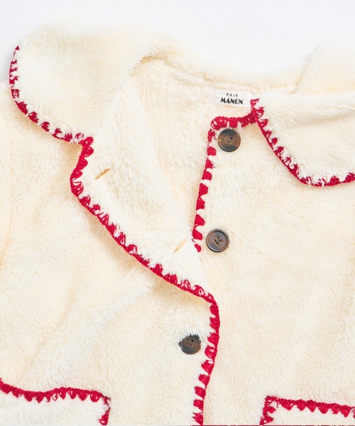 pairmanon（ペアマノン）の「【ましゅまろボア】洗える/軽い/ふんわり 配色ステッチ ボア コート（その他アウター・キッズ・レッド系その他/アイボリー/ピンク系その他・100/110/120/130/140/150/90）」の18枚目の写真