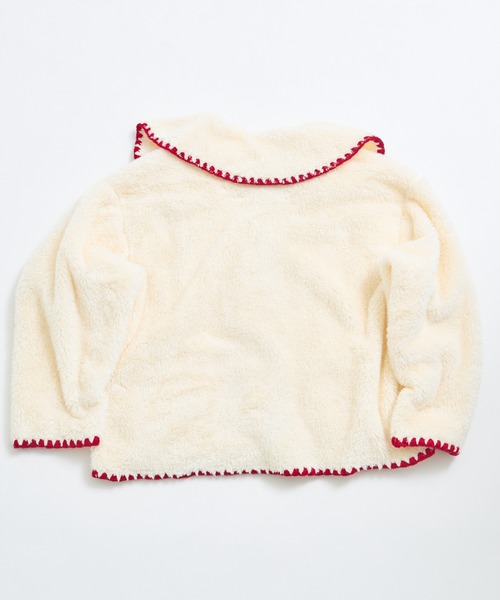 pairmanon（ペアマノン）の「【ましゅまろボア】洗える/軽い/ふんわり 配色ステッチ ボア コート（その他アウター・キッズ・レッド系その他/アイボリー/ピンク系その他・100/110/120/130/140/150/90）」の19枚目の写真