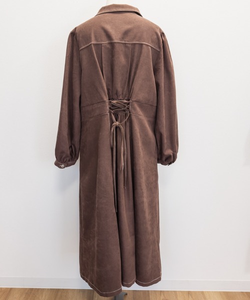 CLETTE(クレット)の「CLETTEオリジナル配色ステッチウエストタックワンピース(ワンピース・レディース・ブラウン/チャコールグレー/ブラック・LL/3L/4L)」の19枚目の写真