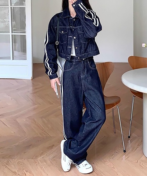 セール】サイドラインデニムセットアップ（セットアップ）｜Girly Doll