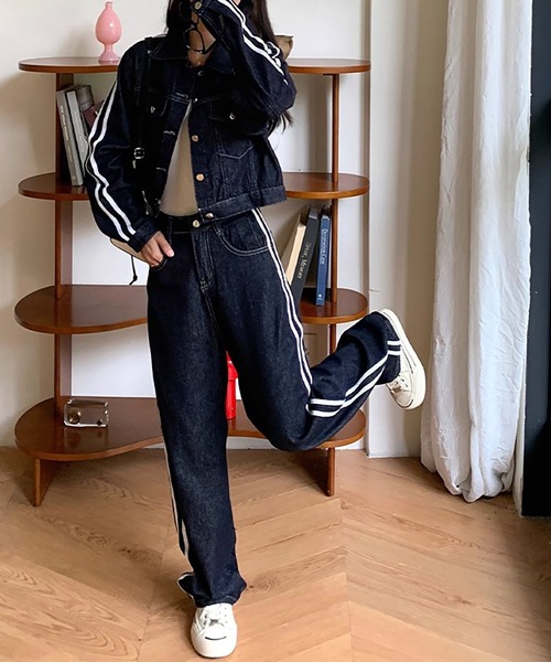 セール】サイドラインデニムセットアップ（セットアップ）｜Girly Doll