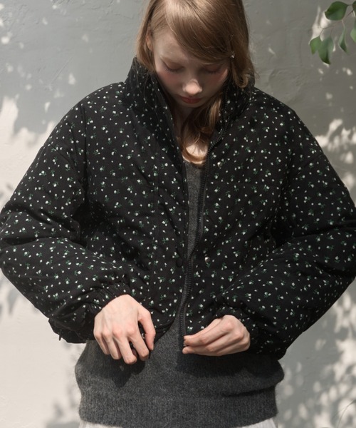 Birthday room（バースデイルーム）の「小花柄コーデュロイ中綿ジャケット/small floral corduroy cotton batting short jacket（ダウンジャケット/コート・レディース・アイボリー/ブラック・FREE）」の15枚目の写真