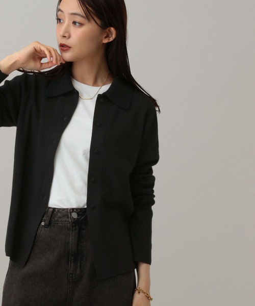 MATINEE LINE/なめらかニット/襟付きカーディガン/591293