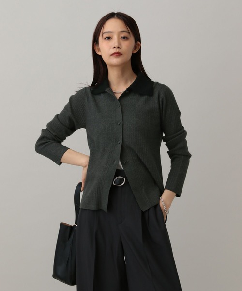 GLOBAL WORK(グローバルワーク)の「MATINEE LINE/なめらかニット/襟付きカーディガン/591293(カーディガン/ボレロ・レディース・ベージュ/チャコールグレー/ブラック・LARGE/MEDIUM)」の12枚目の写真