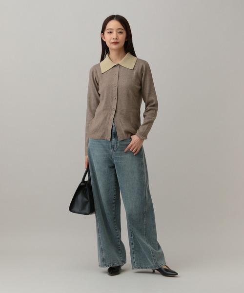 GLOBAL WORK(グローバルワーク)の「MATINEE LINE/なめらかニット/襟付きカーディガン/591293(カーディガン/ボレロ・レディース・ベージュ/チャコールグレー/ブラック・LARGE/MEDIUM)」の15枚目の写真