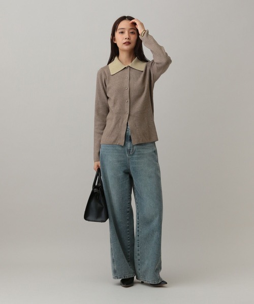 GLOBAL WORK(グローバルワーク)の「MATINEE LINE/なめらかニット/襟付きカーディガン/591293(カーディガン/ボレロ・レディース・ベージュ/チャコールグレー/ブラック・LARGE/MEDIUM)」の16枚目の写真