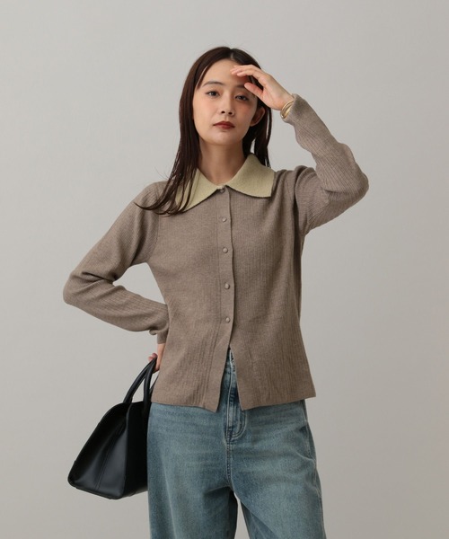 GLOBAL WORK(グローバルワーク)の「MATINEE LINE/なめらかニット/襟付きカーディガン/591293(カーディガン/ボレロ・レディース・ベージュ/チャコールグレー/ブラック・LARGE/MEDIUM)」の17枚目の写真