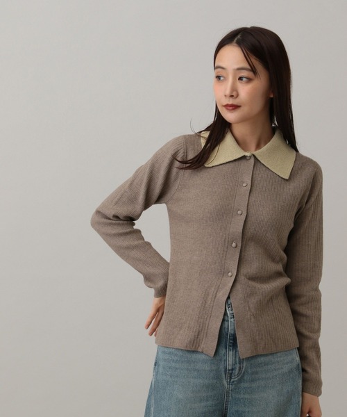 GLOBAL WORK(グローバルワーク)の「MATINEE LINE/なめらかニット/襟付きカーディガン/591293(カーディガン/ボレロ・レディース・ベージュ/チャコールグレー/ブラック・LARGE/MEDIUM)」の18枚目の写真