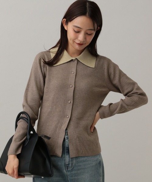 GLOBAL WORK(グローバルワーク)の「MATINEE LINE/なめらかニット/襟付きカーディガン/591293(カーディガン/ボレロ・レディース・ベージュ/チャコールグレー/ブラック・LARGE/MEDIUM)」の19枚目の写真