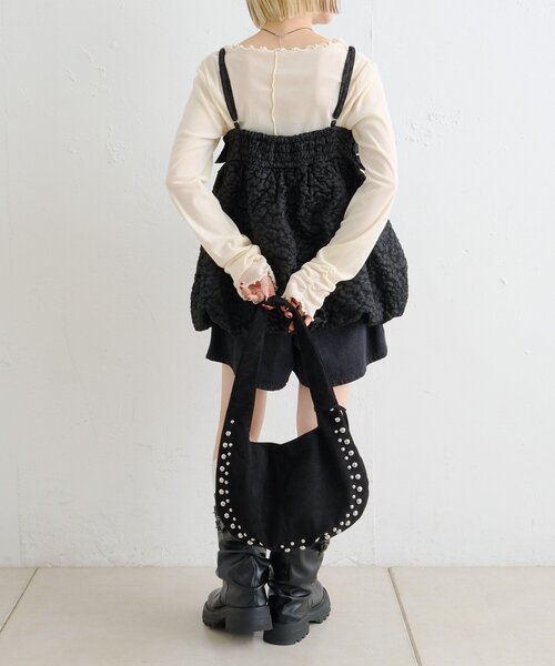 w closet（ダブルクローゼット）の「フリルジャガードキャミワンピース（シャツ/ブラウス・レディース・ブルー/ブラック/アイボリー・FREE）」の20枚目の写真