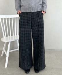 MYMOOD. | チェック柄ワイドストレートパンツ(その他パンツ)
