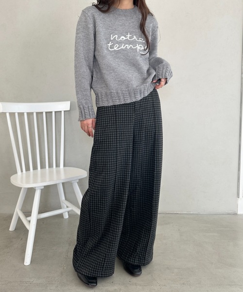 MYMOOD.（マイムード）の「チェック柄ワイドストレートパンツ（その他パンツ・レディース・グレー/ネイビー・FREE）」の13枚目の写真
