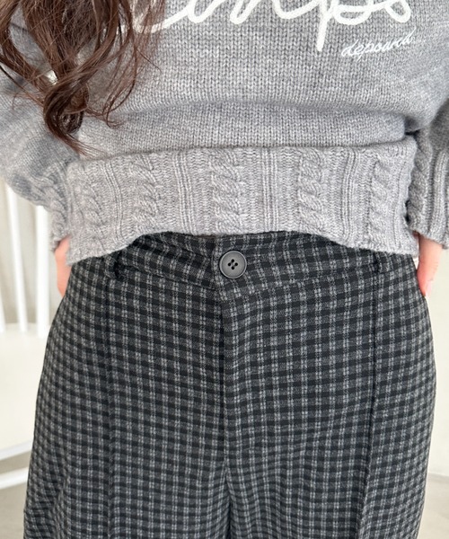 MYMOOD.（マイムード）の「チェック柄ワイドストレートパンツ（その他パンツ・レディース・グレー/ネイビー・FREE）」の21枚目の写真