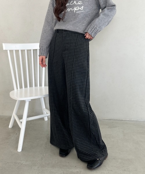 MYMOOD.（マイムード）の「チェック柄ワイドストレートパンツ（その他パンツ・レディース・グレー/ネイビー・FREE）」の18枚目の写真