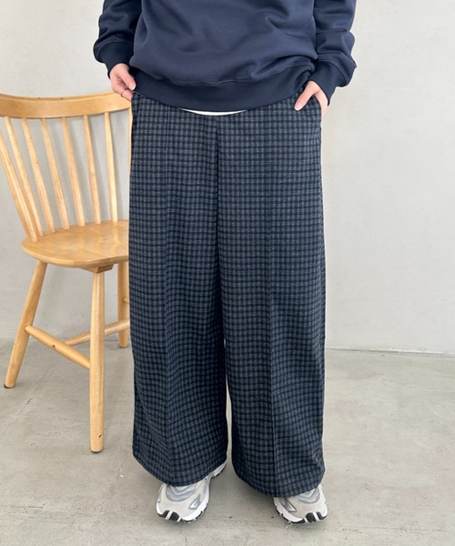 MYMOOD.（マイムード）の「チェック柄ワイドストレートパンツ（その他パンツ・レディース・グレー/ネイビー・FREE）」の22枚目の写真
