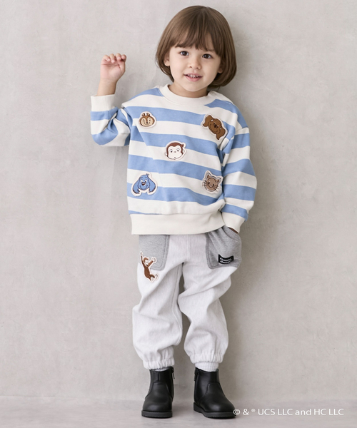 petit main（プティマイン）の「【おさるのジョージ】フェイスワッペントレーナー（スウェット・キッズ・ブルー/トップグレー/ブラウン・130cm/110cm/120cm/100cm/80ｃｍ/90cm）」の9枚目の写真