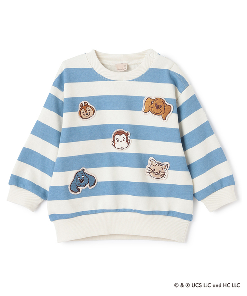 petit main（プティマイン）の「【おさるのジョージ】フェイスワッペントレーナー（スウェット・キッズ・ブルー/トップグレー/ブラウン・130cm/110cm/120cm/100cm/80ｃｍ/90cm）」の11枚目の写真