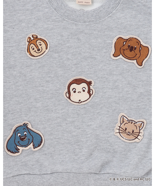 petit main（プティマイン）の「【おさるのジョージ】フェイスワッペントレーナー（スウェット・キッズ・ブルー/トップグレー/ブラウン・130cm/110cm/120cm/100cm/80ｃｍ/90cm）」の14枚目の写真