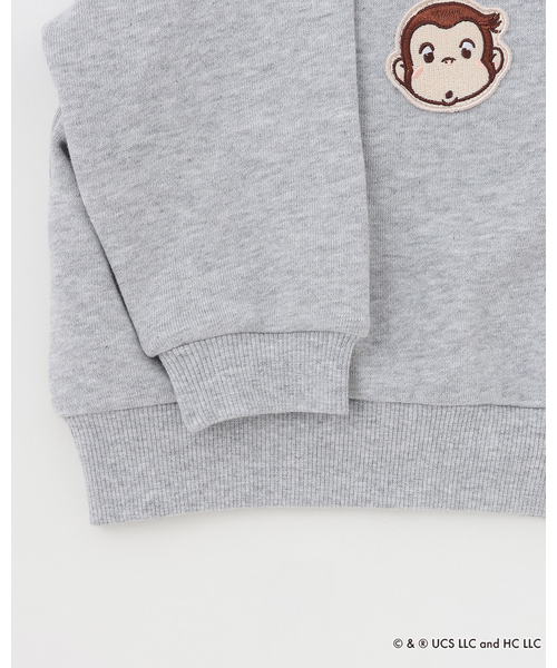 petit main（プティマイン）の「【おさるのジョージ】フェイスワッペントレーナー（スウェット・キッズ・ブルー/トップグレー/ブラウン・130cm/110cm/120cm/100cm/80ｃｍ/90cm）」の15枚目の写真