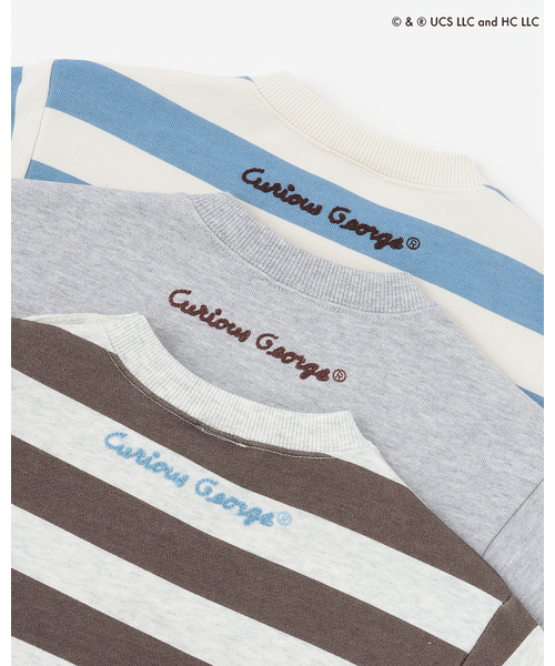 petit main（プティマイン）の「【おさるのジョージ】フェイスワッペントレーナー（スウェット・キッズ・ブルー/トップグレー/ブラウン・130cm/110cm/120cm/100cm/80ｃｍ/90cm）」の17枚目の写真