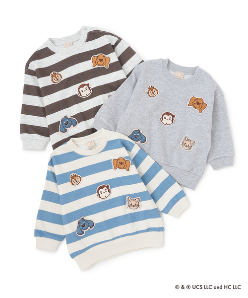 petit main（プティマイン）の「【おさるのジョージ】フェイスワッペントレーナー（スウェット・キッズ・ブルー/トップグレー/ブラウン・130cm/110cm/120cm/100cm/80ｃｍ/90cm）」の20枚目の写真