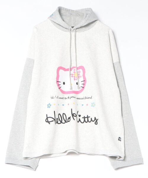 Little sunny bite(リトルサニーバイト)の「【RES】【Little sunny bite】hello kitty x little sunny bite hoodie(パーカー・レディース・ピンク/グレー・MEDIUM/SMALL)」の2枚目の写真