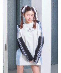 Darich ラインカットロングTシャツ ピンク Darich ラインカットロングTシャツ ピンク ダーリッチ Darich