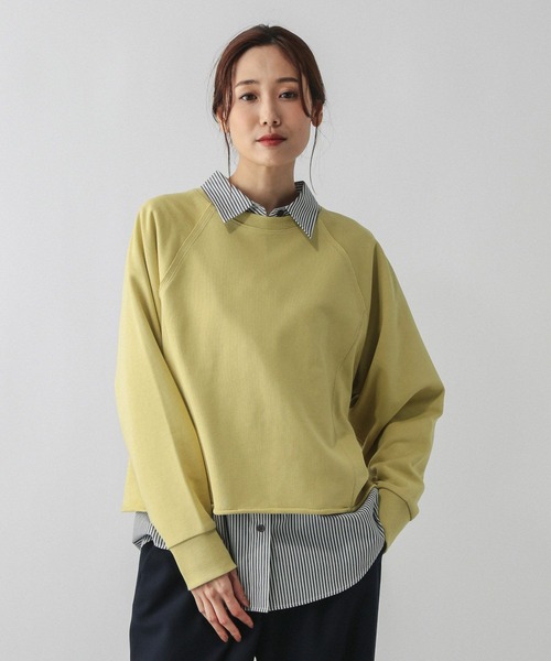 GLOBAL WORK（グローバルワーク）の「乾きやすいカラースウェットプルオーバー/580961（スウェット・レディース・イエロー/ライトグレー/ダークブラウン/ピンク/サックスブルー/チャコールグレー・MEDIUM/LARGE）」の5枚目の写真