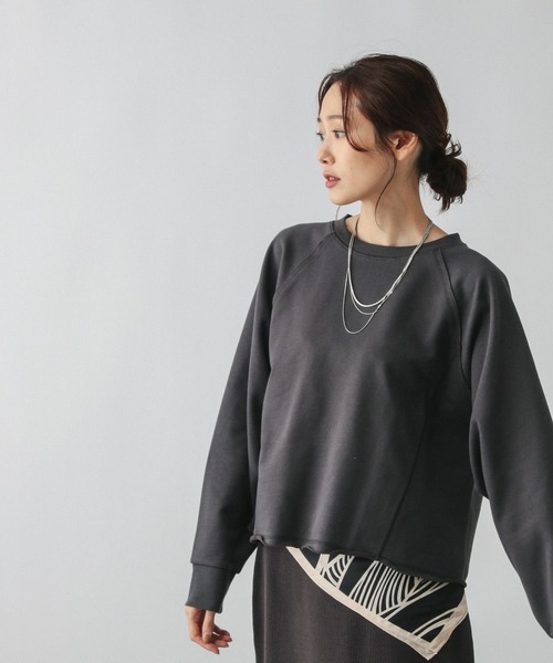 GLOBAL WORK（グローバルワーク）の「乾きやすいカラースウェットプルオーバー/580961（スウェット・レディース・イエロー/ライトグレー/ダークブラウン/ピンク/サックスブルー/チャコールグレー・MEDIUM/LARGE）」の9枚目の写真