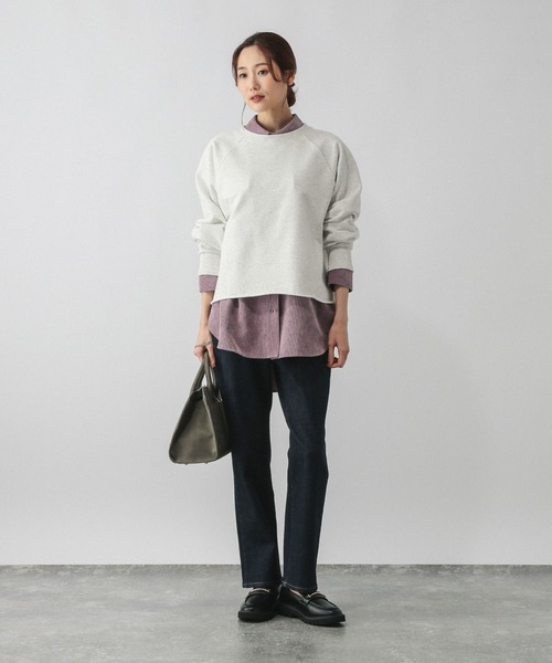 GLOBAL WORK（グローバルワーク）の「乾きやすいカラースウェットプルオーバー/580961（スウェット・レディース・イエロー/ライトグレー/ダークブラウン/ピンク/サックスブルー/チャコールグレー・MEDIUM/LARGE）」の10枚目の写真