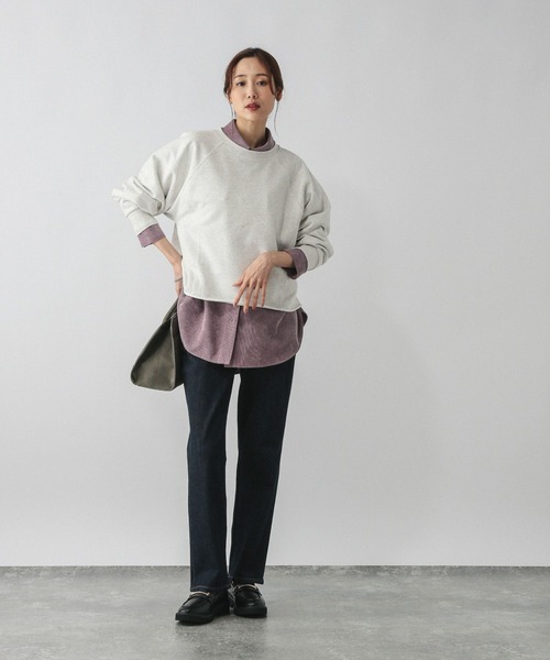 GLOBAL WORK（グローバルワーク）の「乾きやすいカラースウェットプルオーバー/580961（スウェット・レディース・イエロー/ライトグレー/ダークブラウン/ピンク/サックスブルー/チャコールグレー・MEDIUM/LARGE）」の11枚目の写真