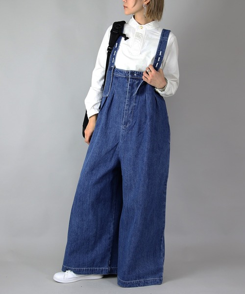 and it_（アンドイット）の「デニムハイウエストワイドサロペット（サロペット/オーバーオール・レディース・インディゴブルー/ブルー・FREE）」の9枚目の写真