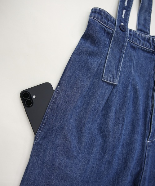 and it_（アンドイット）の「デニムハイウエストワイドサロペット（サロペット/オーバーオール・レディース・インディゴブルー/ブルー・FREE）」の16枚目の写真