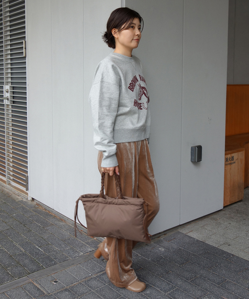 SLOBE IENA（スローブイエナ）の「LENK スクエアナイロンバッグ（ショルダーバッグ・レディース・ブラック/ブラウン・FREE）」の9枚目の写真