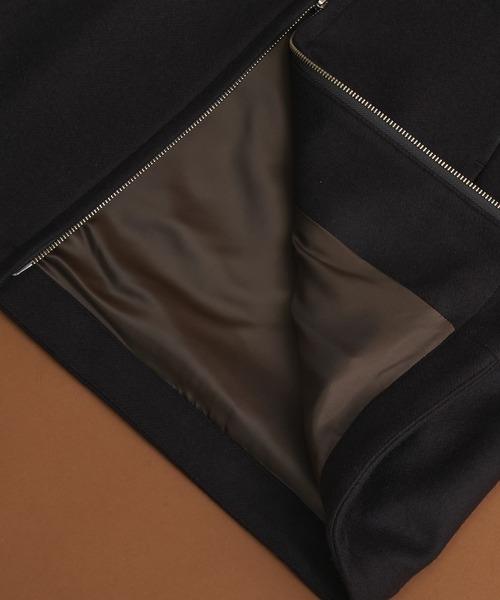 PUBLIC TOKYO(パブリックトウキョウ)の「Super140s メルトンスタンドジップブルゾン(ブルゾン・メンズ・ダークブラウン/ブラック・1/2/3)」の12枚目の写真